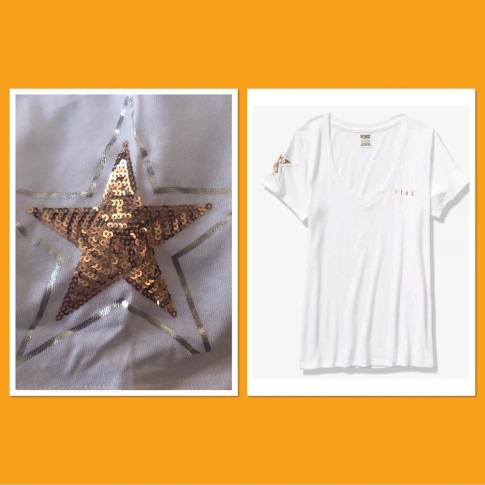 NWT VS PINK BLING STAR PERFECT TEE